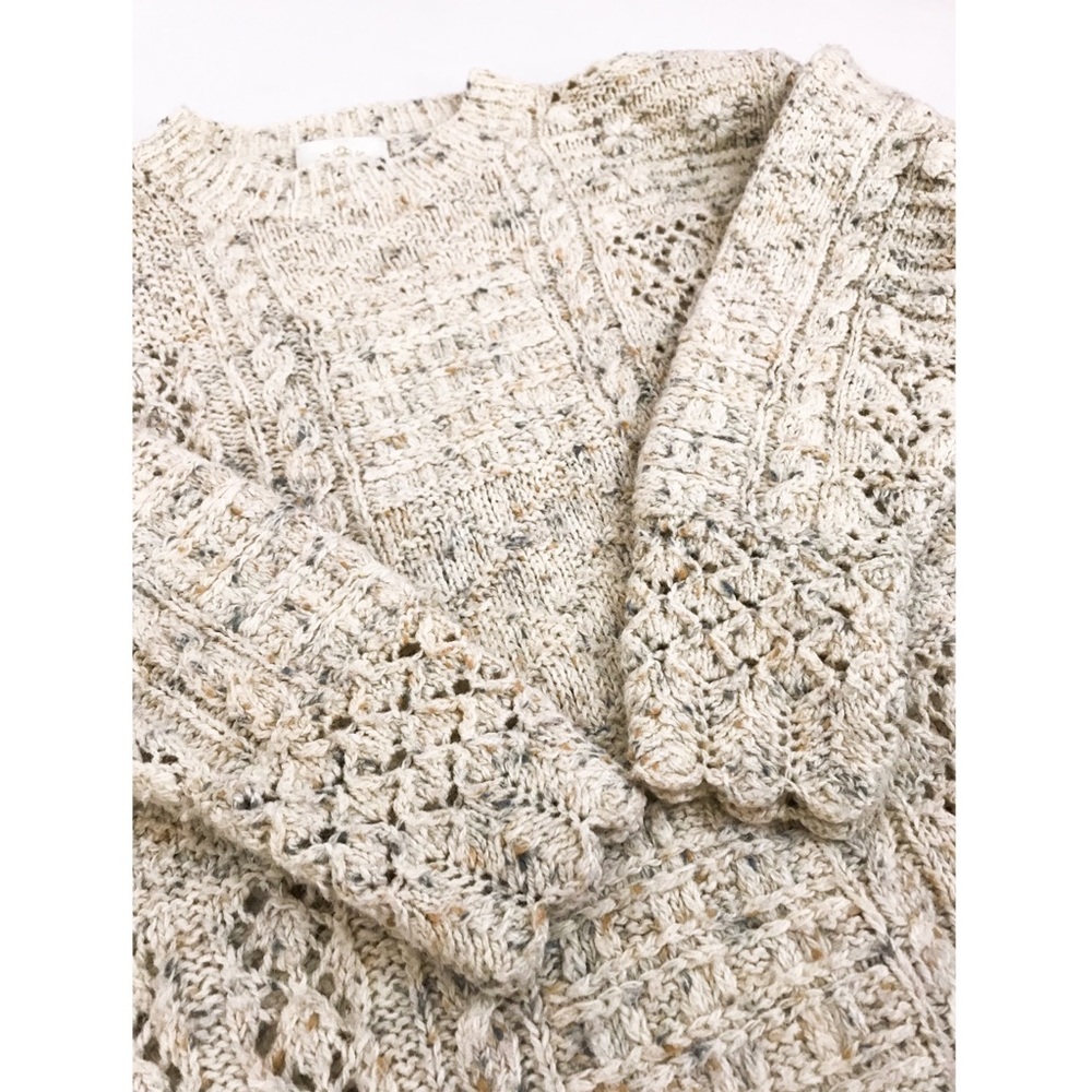 Vintage Express Hand-Knit Sweater in Taupe | Size M - Picture 9 of 11